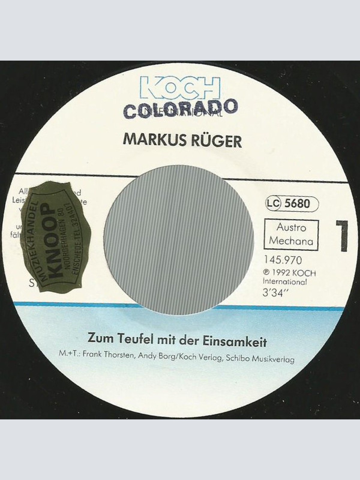 Vinyl / Markus Rüger - Zum Teufel Mit Der Einsamkeit