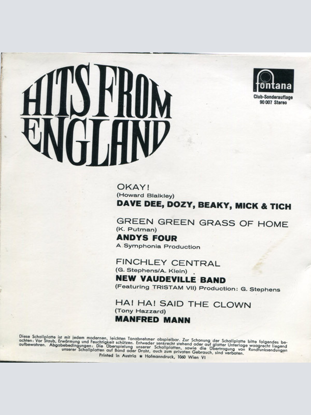 Vinyl / Various - Hits From England