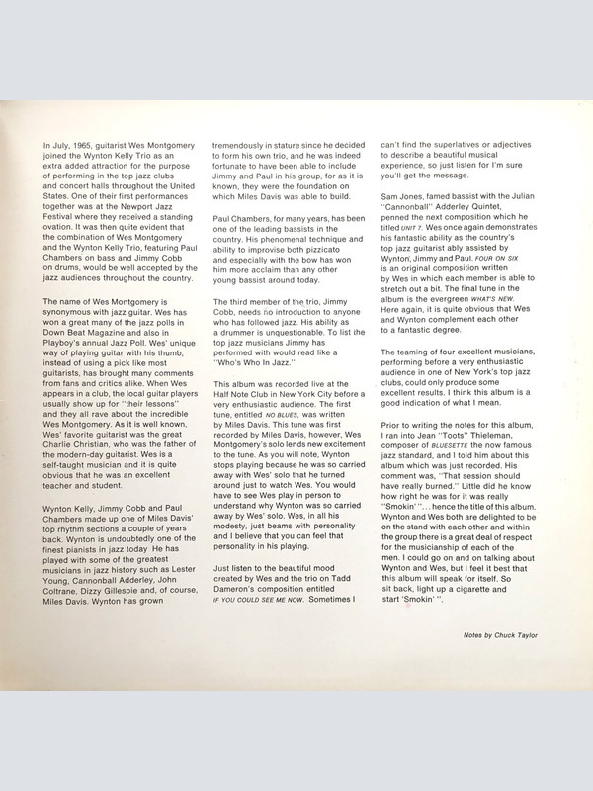 Vinyl / Wynton Kelly Trio / Wes Montgomery - Smokin' At The Half Note