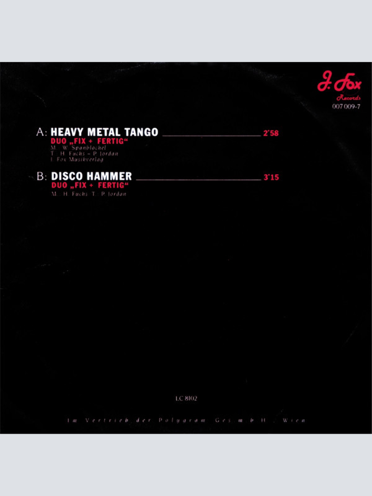 Vinyl / Duo "Fix + Fertig" - Heavy Metal Tango