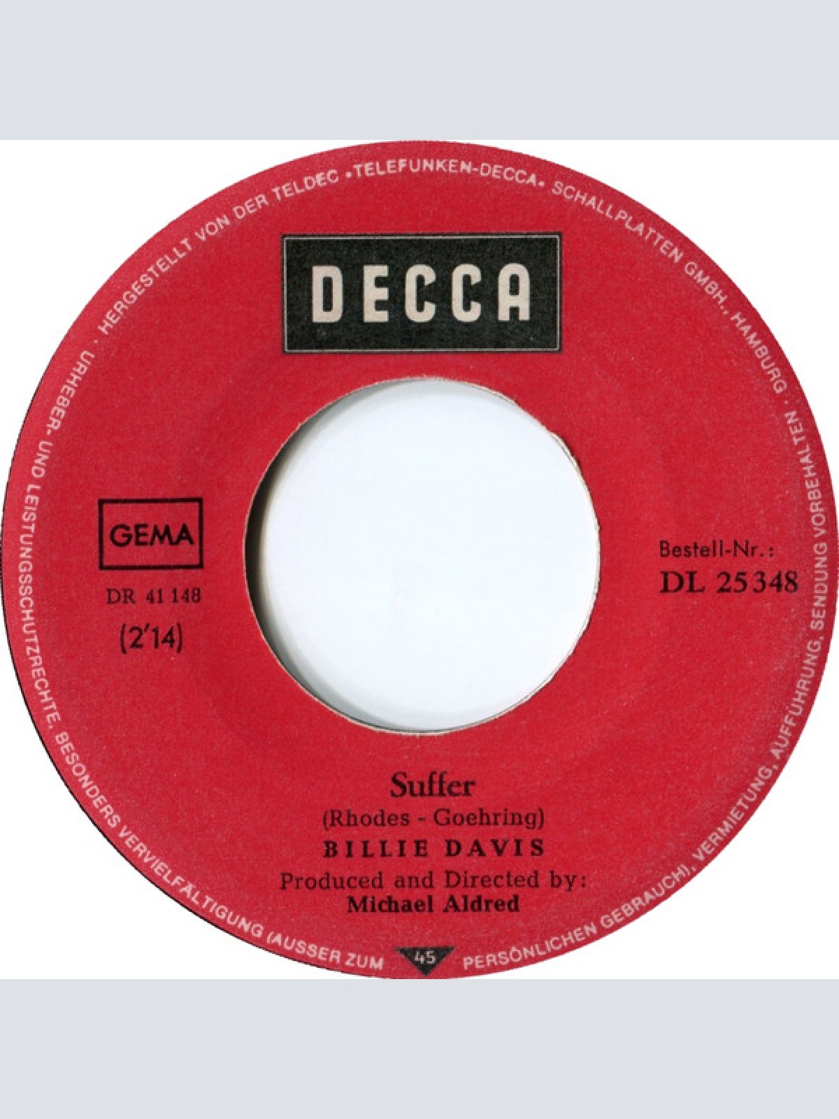 Vinyl / Billie Davis - I Want You To Be My Baby