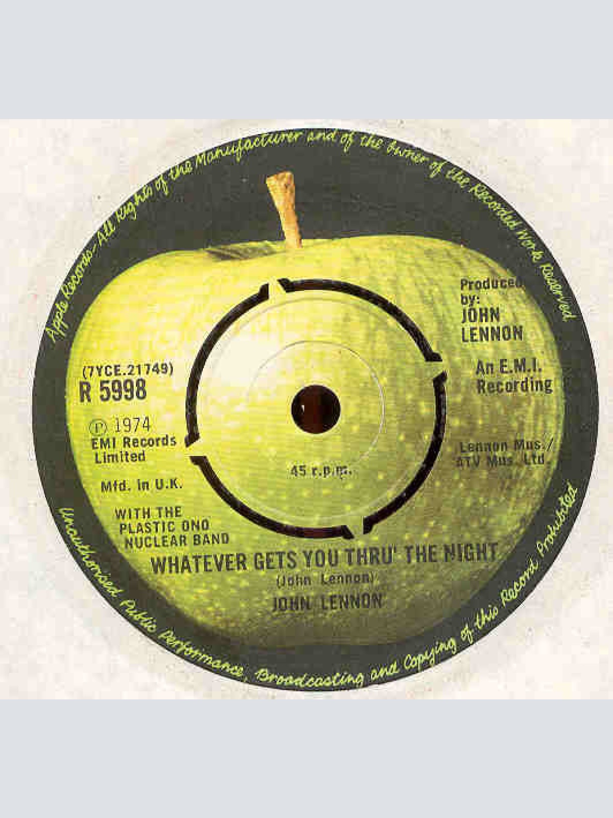 Vinyl / John Lennon - Whatever Gets You Thru' The Night