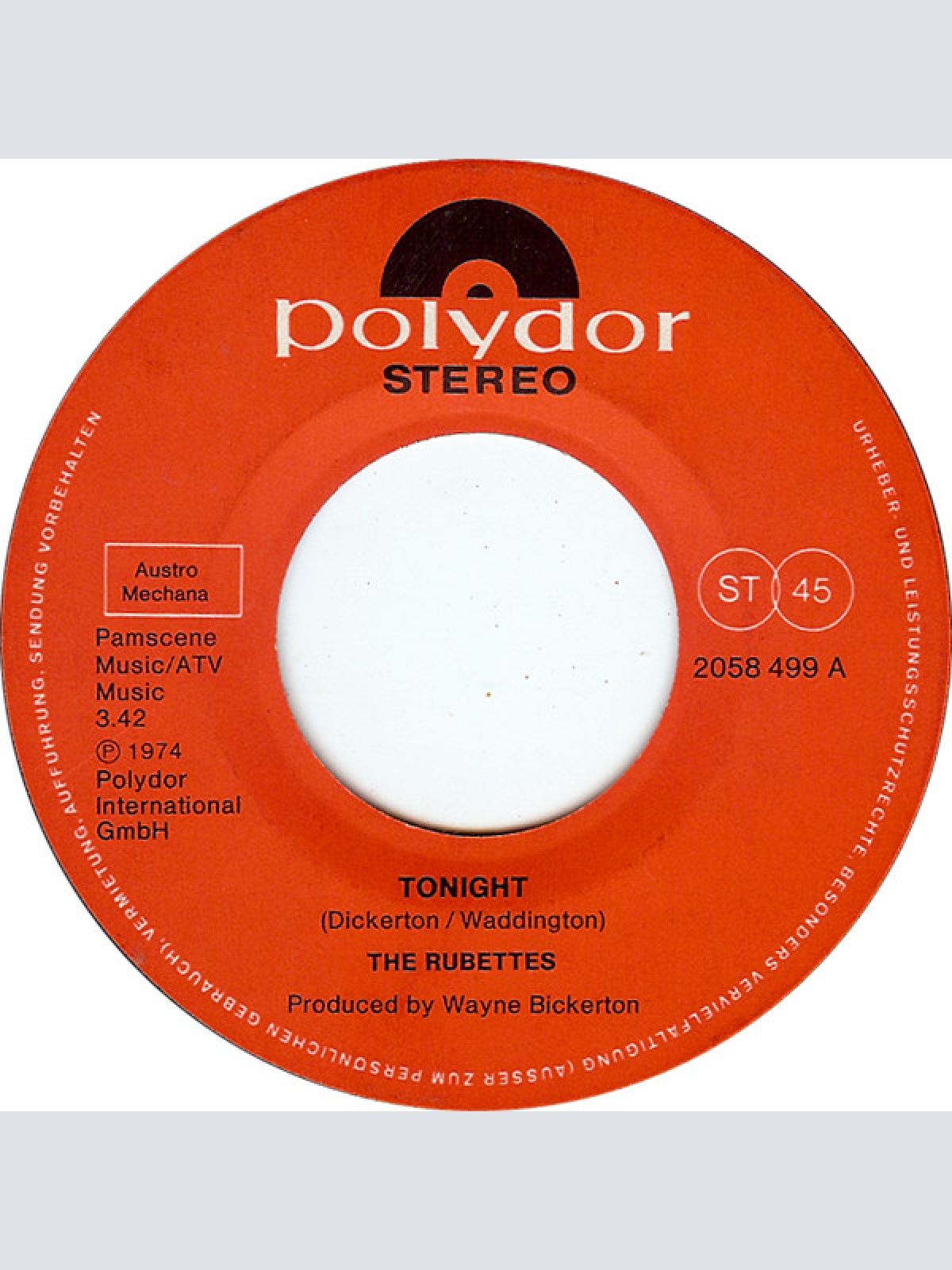 Vinyl / The Rubettes - Tonight