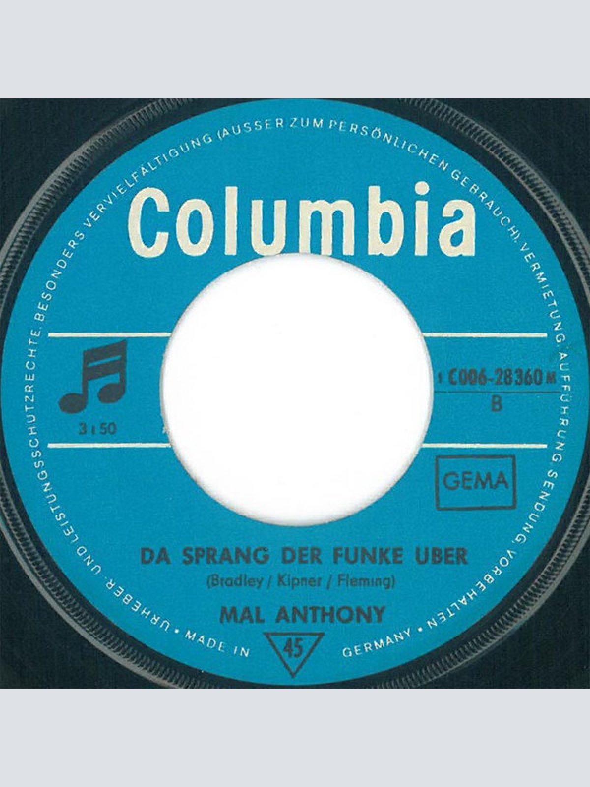 Vinyl / Mal Anthony - Brauchst Du Liebe Dann Komm Zu Mir / Da Sprang Der Funke Über