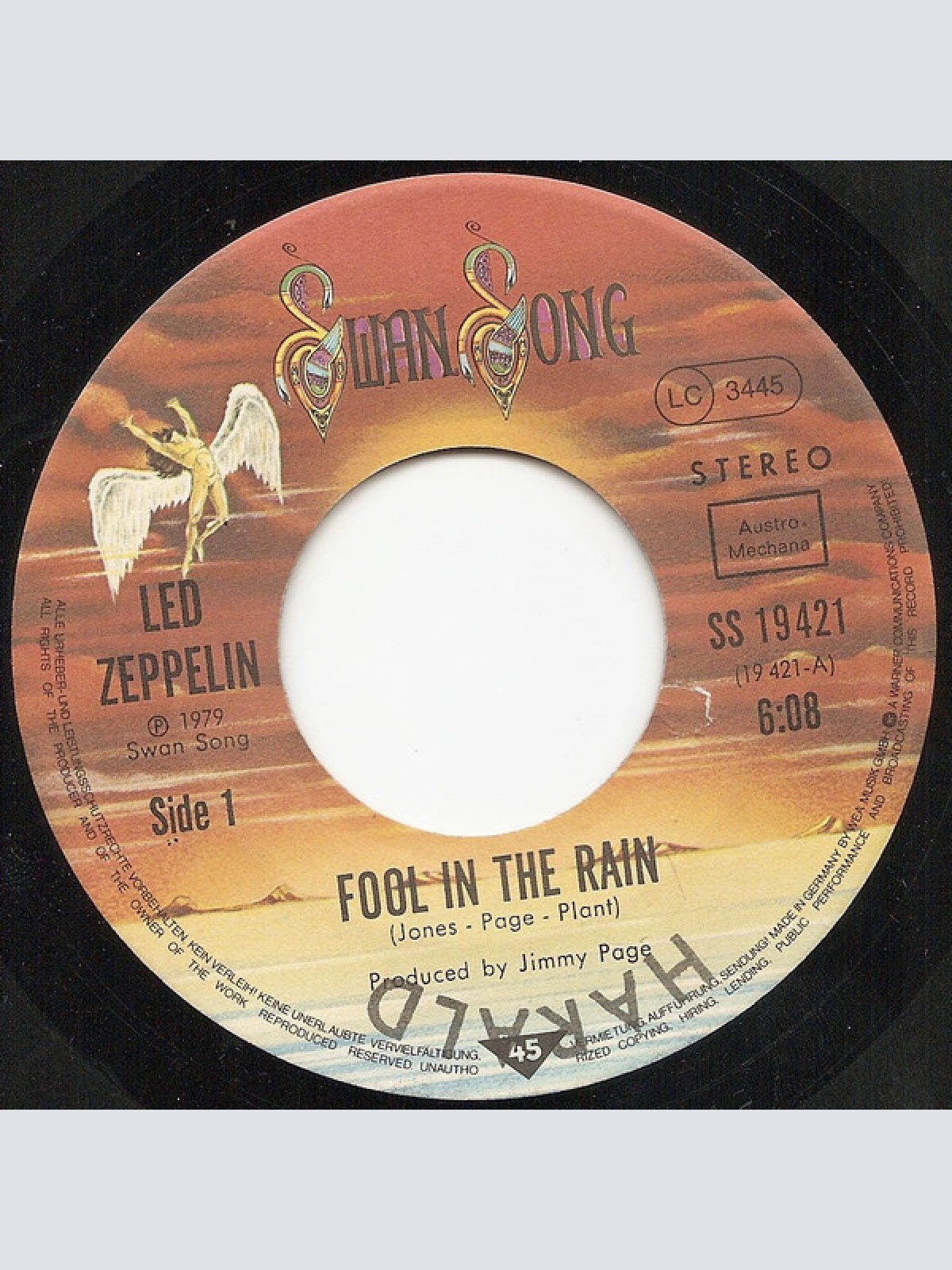 Vinyl / Led Zeppelin - Fool In The Rain / Hot Dog