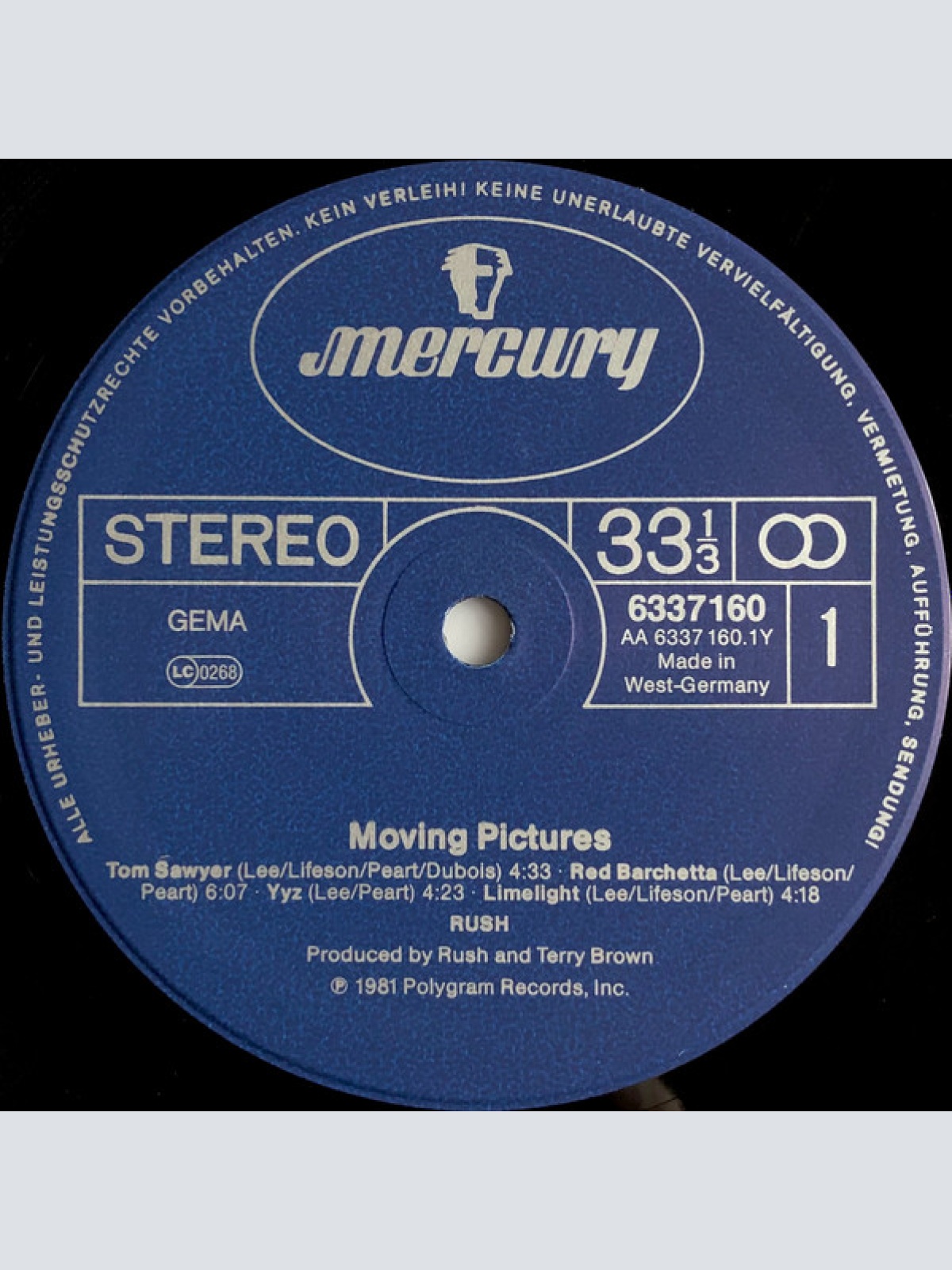 Vinyl / Rush - Moving Pictures