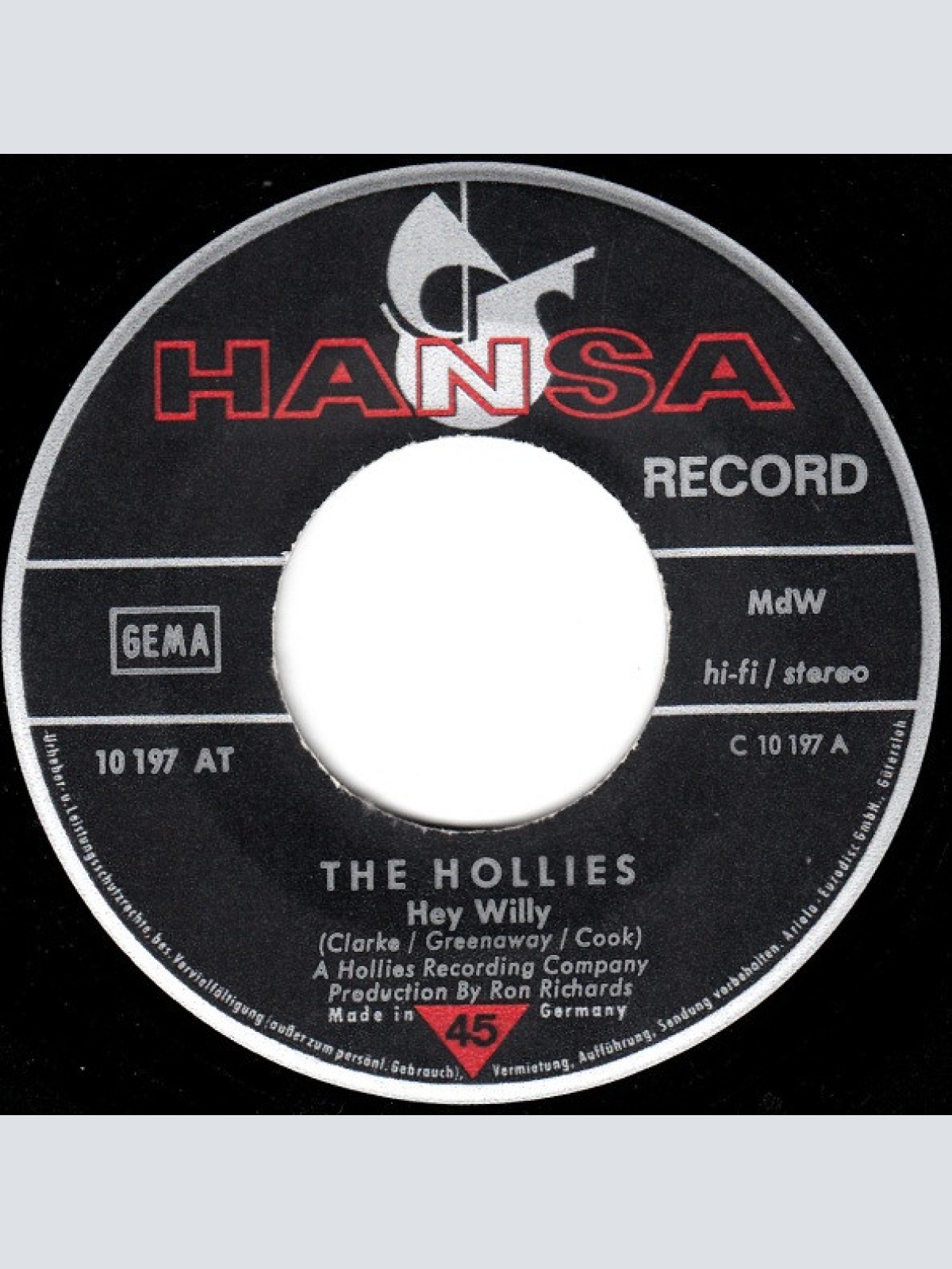 Vinyl / The Hollies - Hey Willy