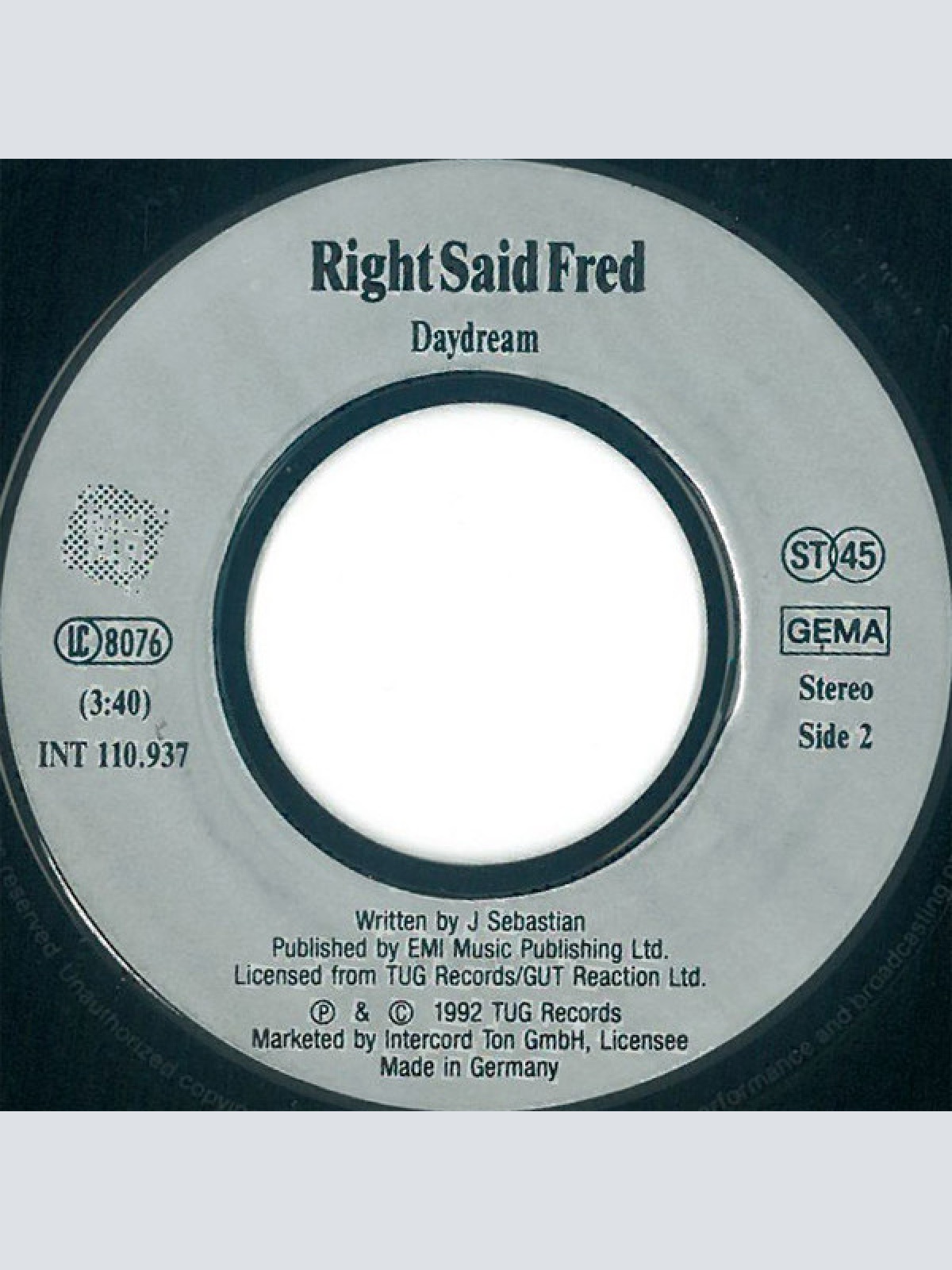 Vinyl / Right Said Fred - Those Simple Things / (What A Day For A) Daydream