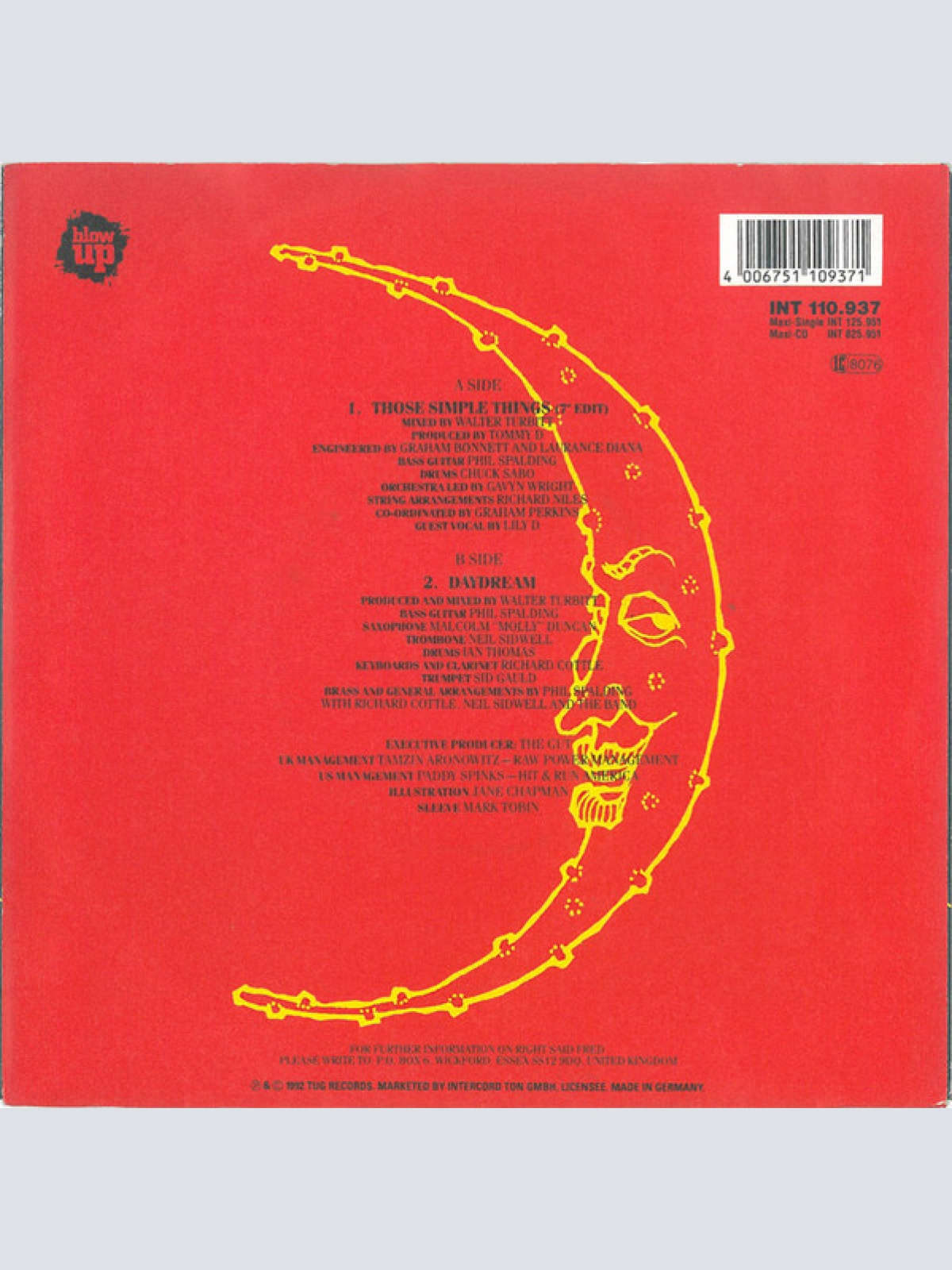 Vinyl / Right Said Fred - Those Simple Things / (What A Day For A) Daydream