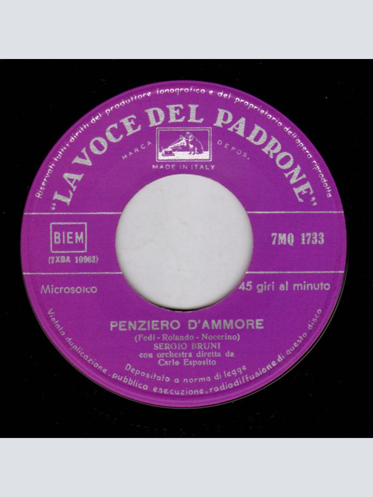 Vinyl / Sergio Bruni - Grazie, Ammore Mio