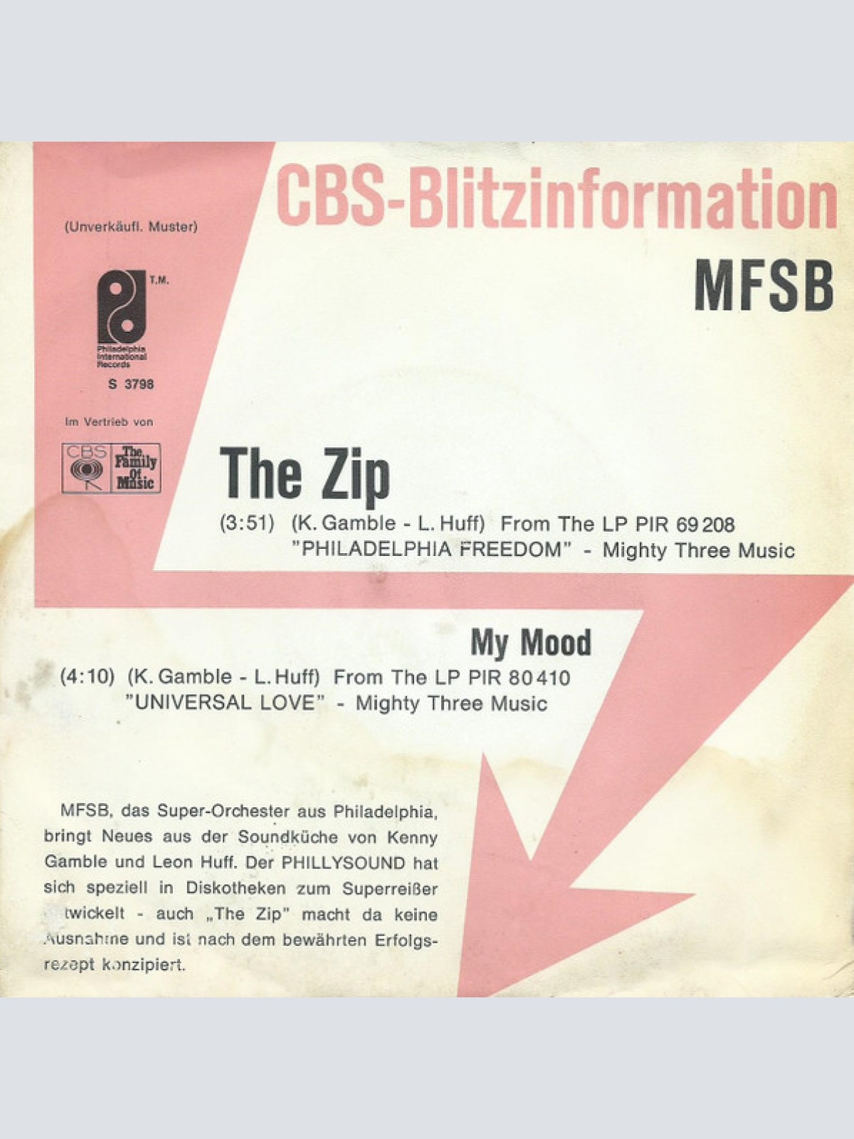 Vinyl / MFSB - The Zip