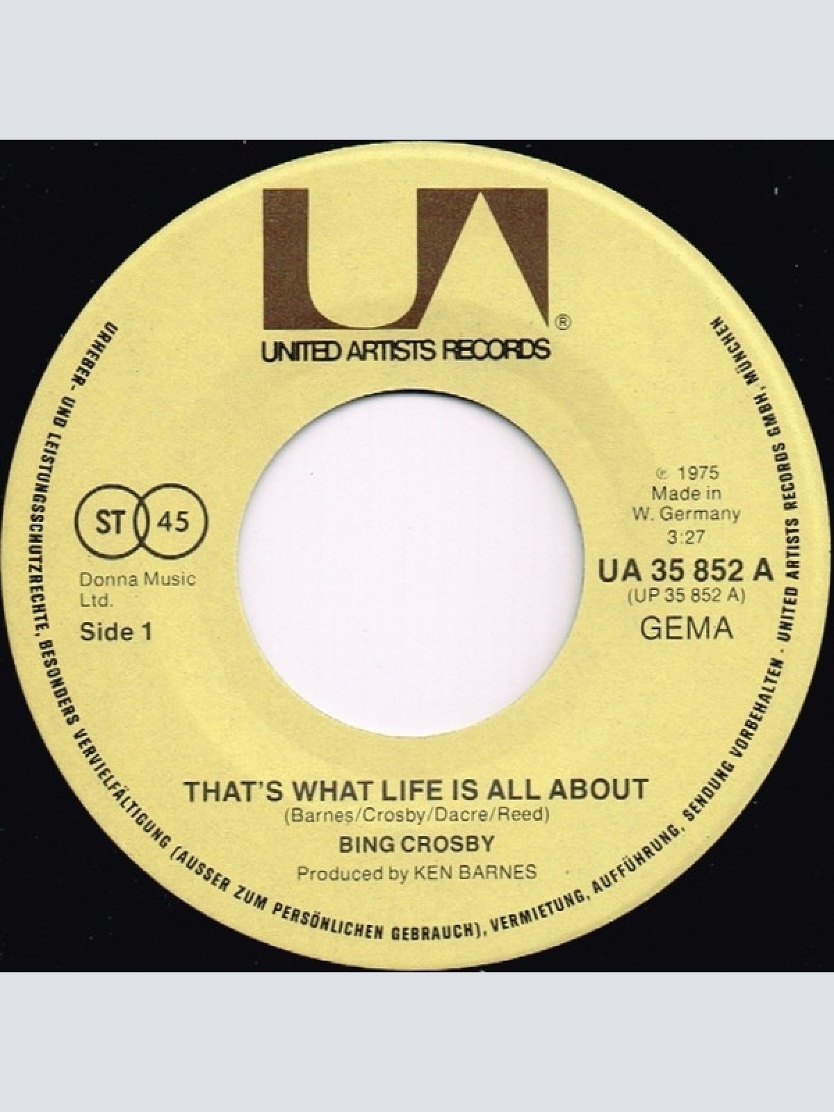 Vinyl / Bing Crosby - That's What Life Is All About
