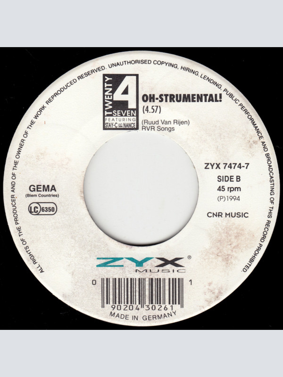 Vinyl / Twenty 4 Seven Featuring Stay-C And Nance - Oh Baby!