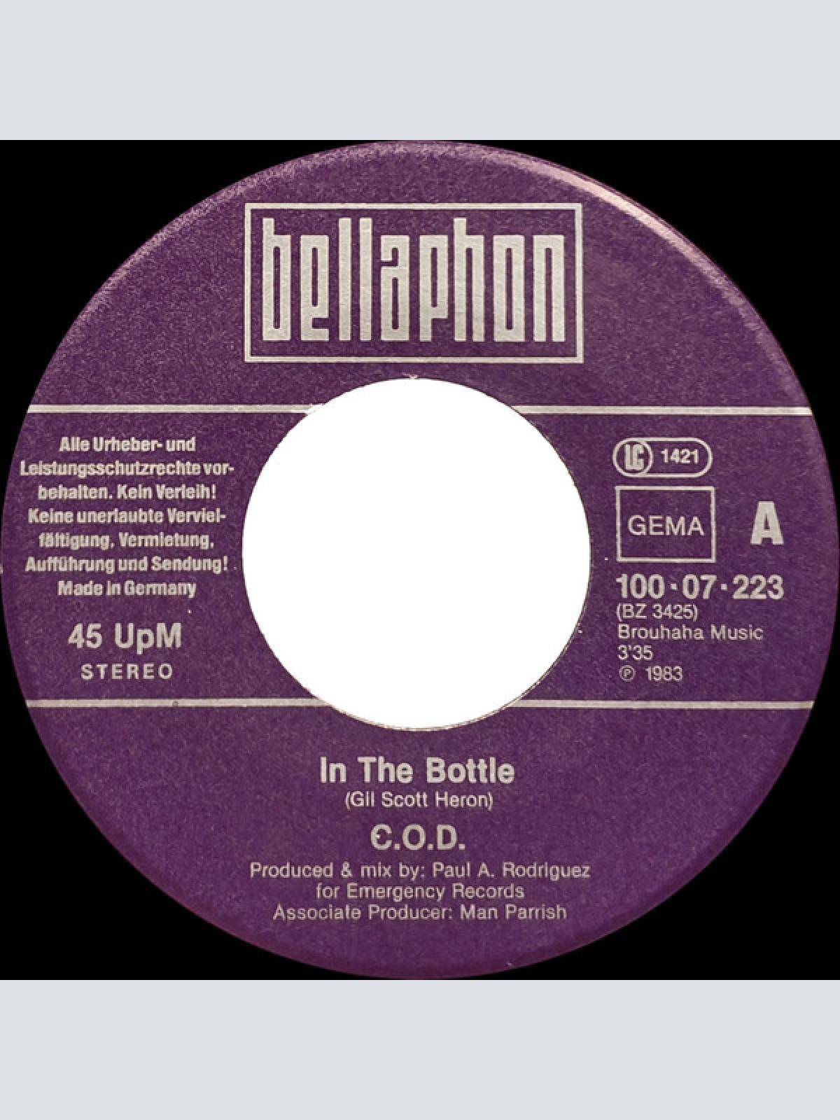 Vinyl / C.O.D. - In The Bottle