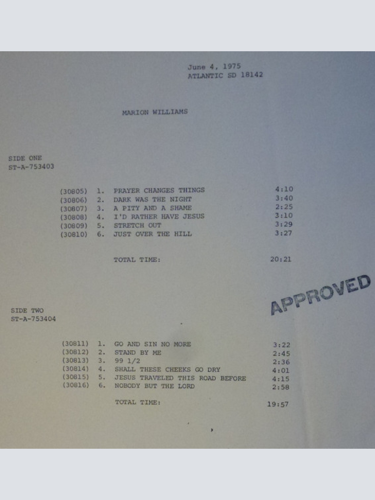 Vinyl / Marion Williams - Prayer Changes Things