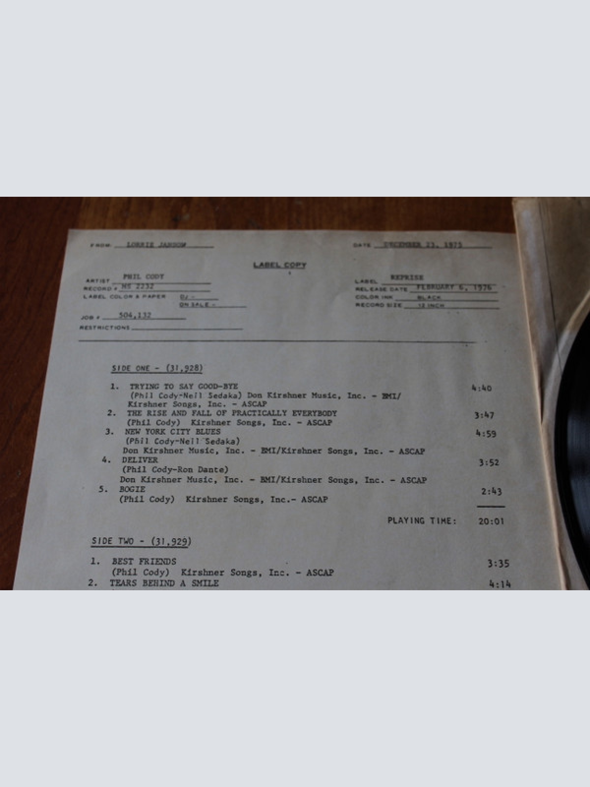 Vinyl / Phil Cody - Phil Cody