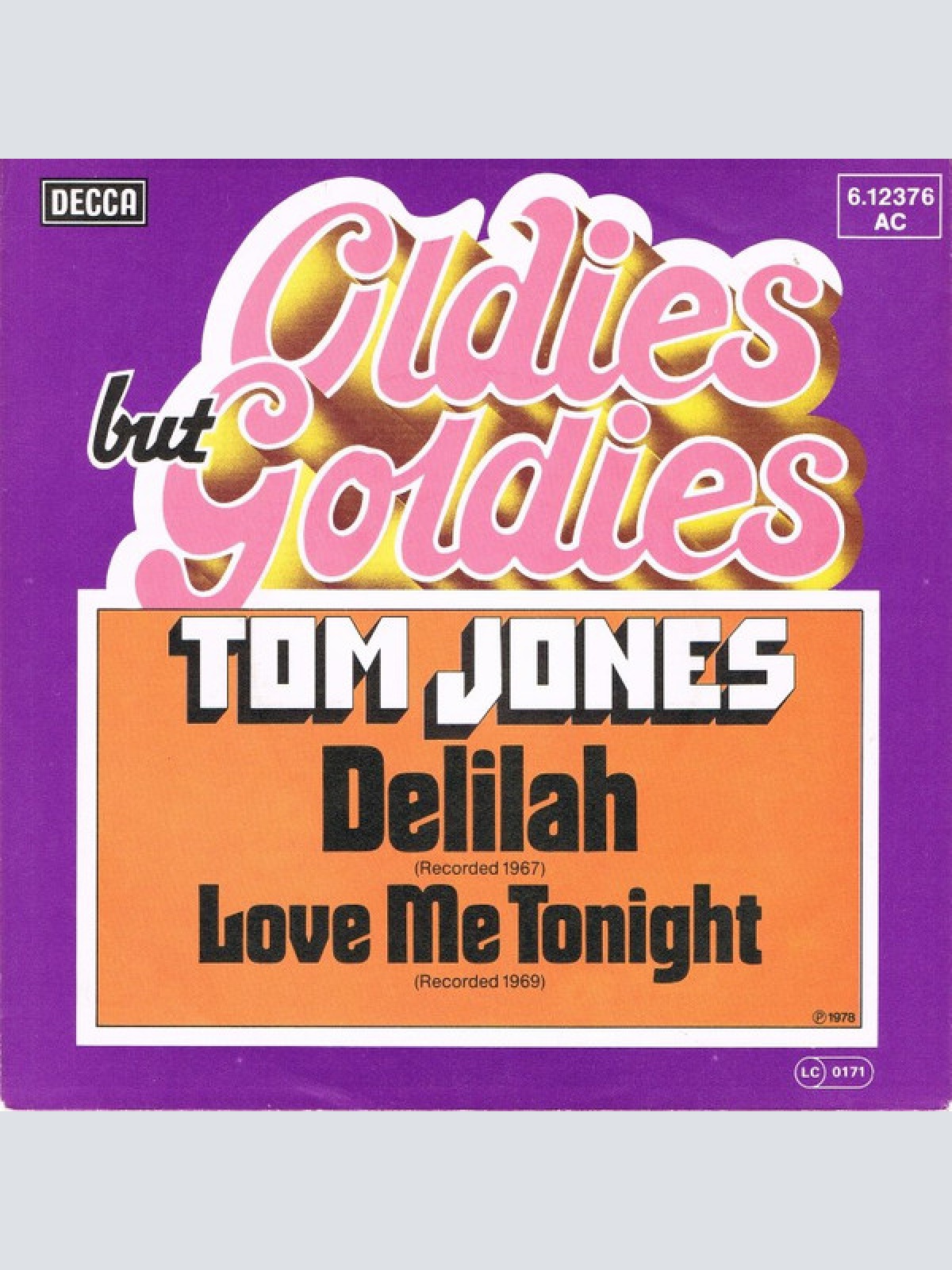 Vinyl / Tom Jones - Delilah / Love Me Tonight