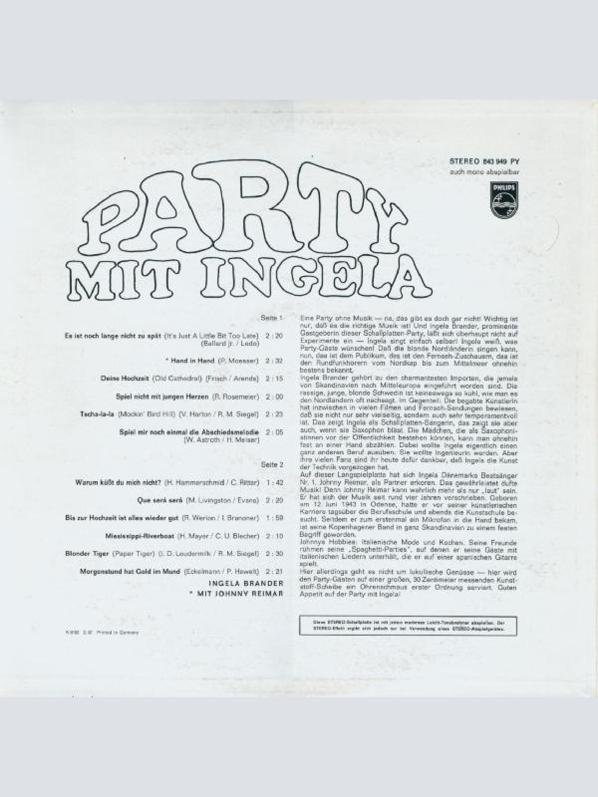 Vinyl / Ingela Brander - Party Mit Ingela