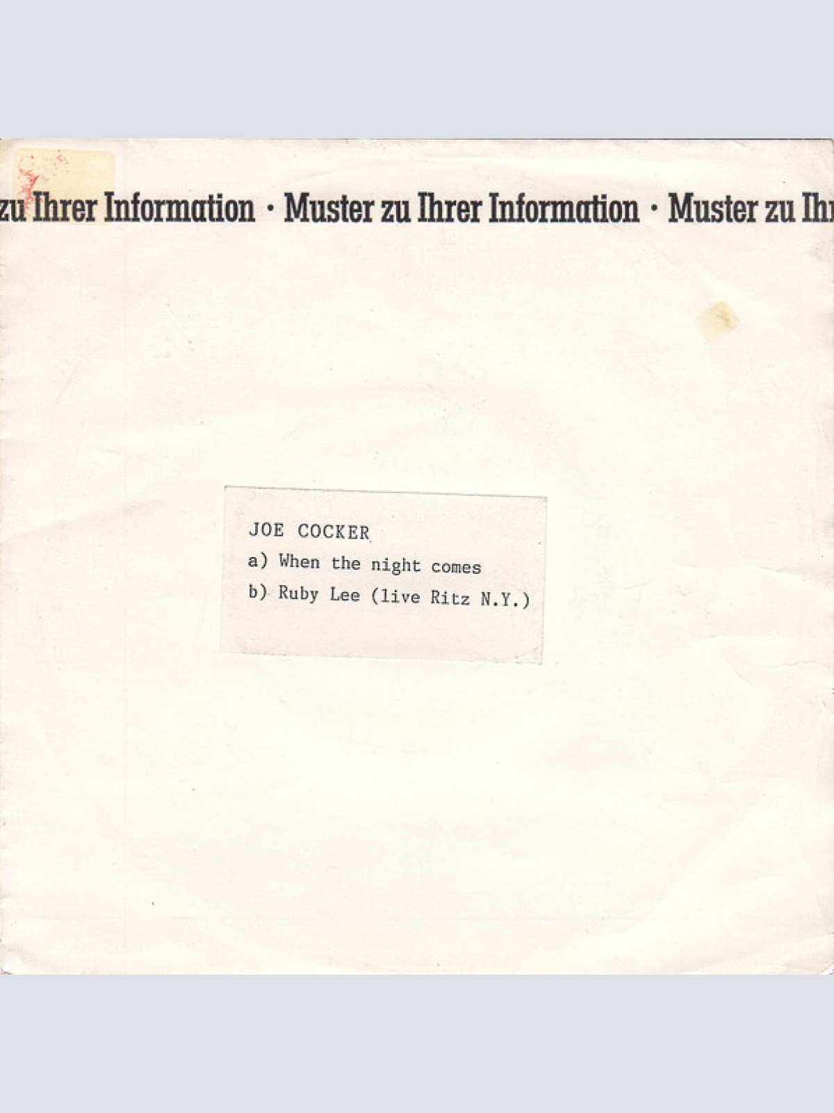 Vinyl / Joe Cocker - When The Night Comes