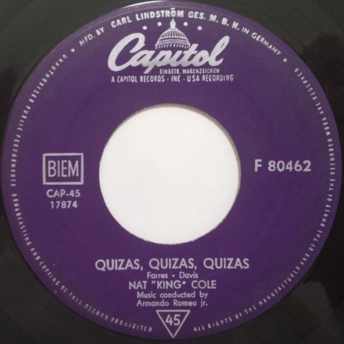 Vinyl / Nat King Cole - Quizas, Quizas, Quizas / Mucho, Mucho