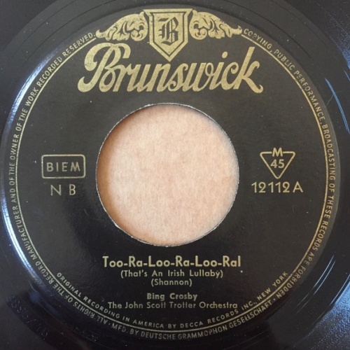 Vinyl / Bing Crosby - Too Ra Loo Ra Loo (That's An Irish Lullaby)