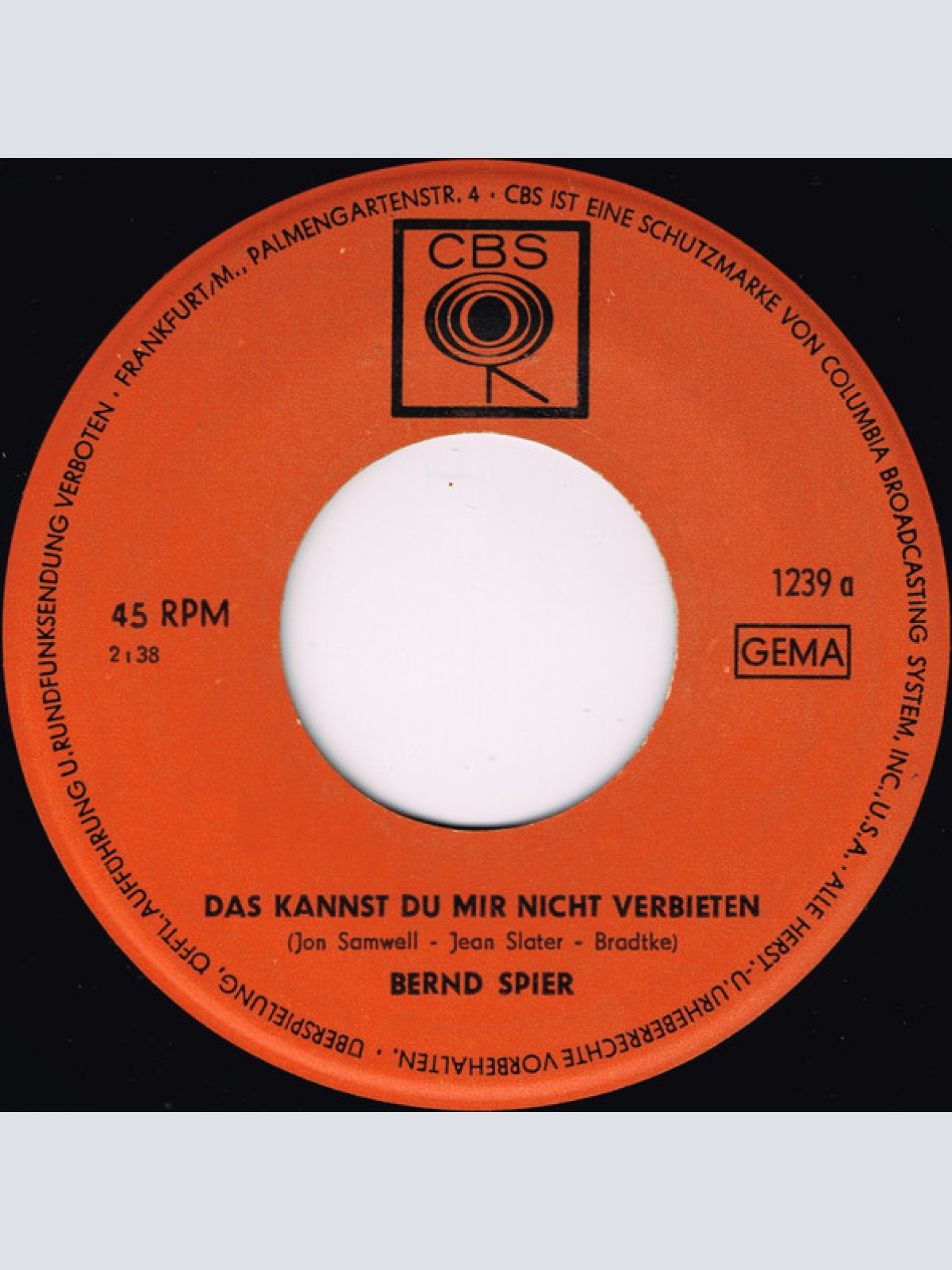 Vinyl / Bernd Spier - Das Kannst Du Mir Nicht Verbieten / Julia (Vor Deiner Tür)