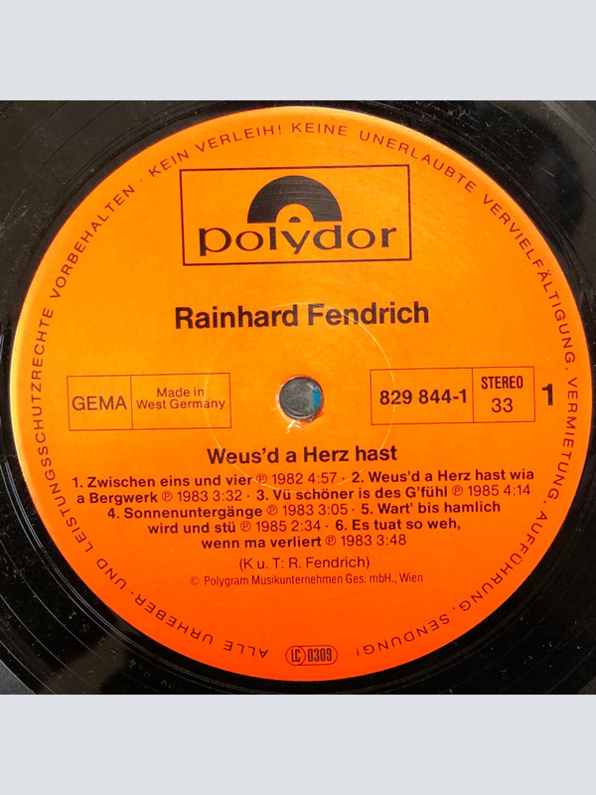 Vinyl / Rainhard Fendrich - Weus'd A Herz Hast