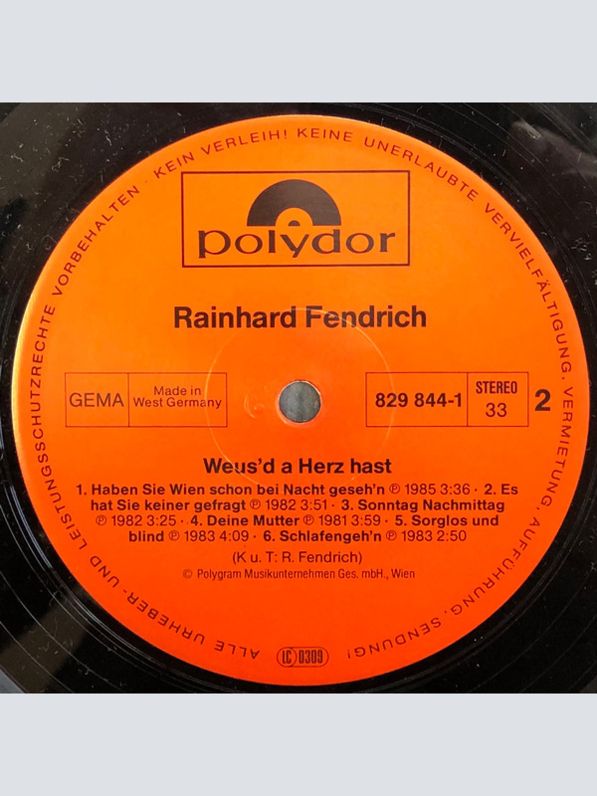 Vinyl / Rainhard Fendrich - Weus'd A Herz Hast