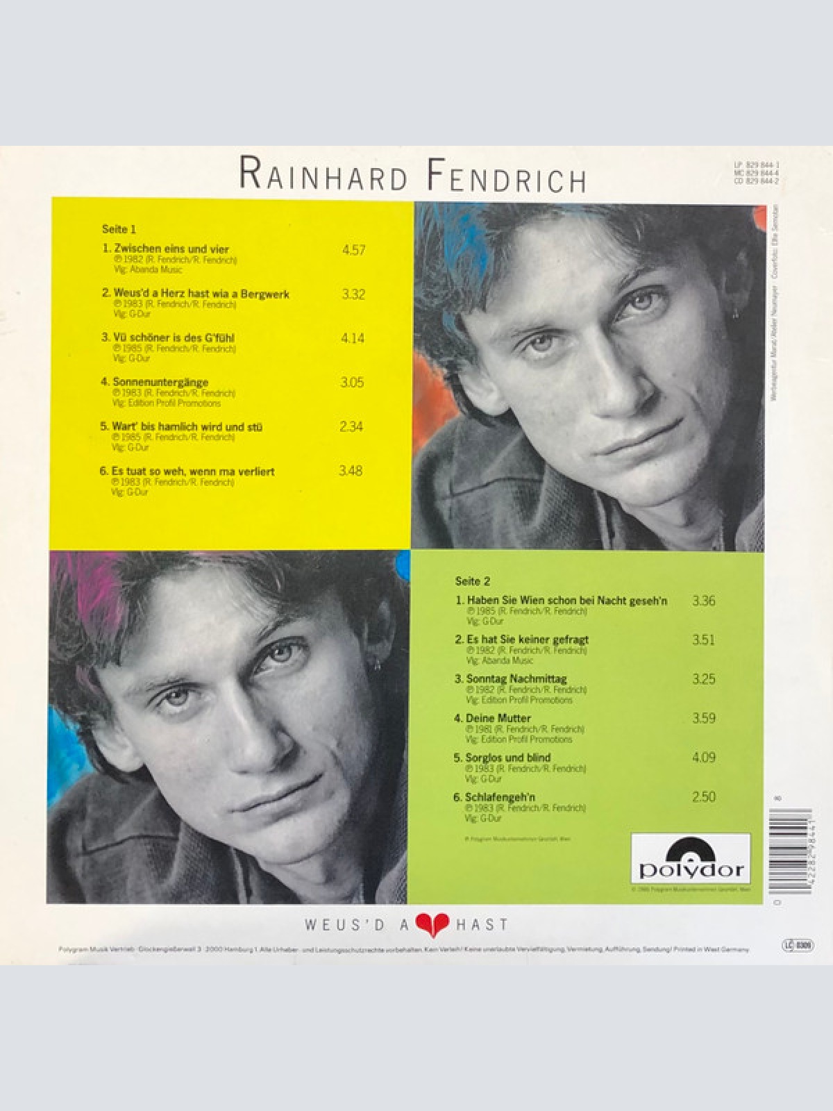Vinyl / Rainhard Fendrich - Weus'd A Herz Hast