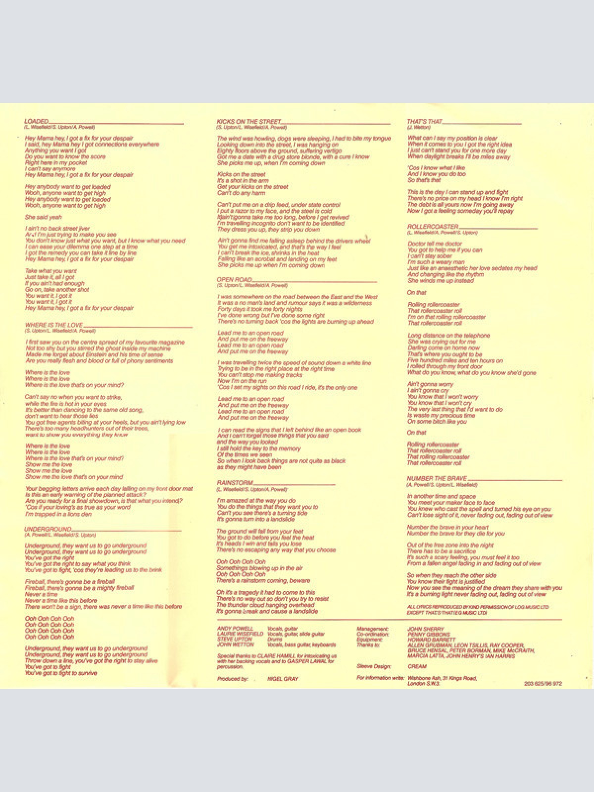 Vinyl / Wishbone Ash - Number The Brave