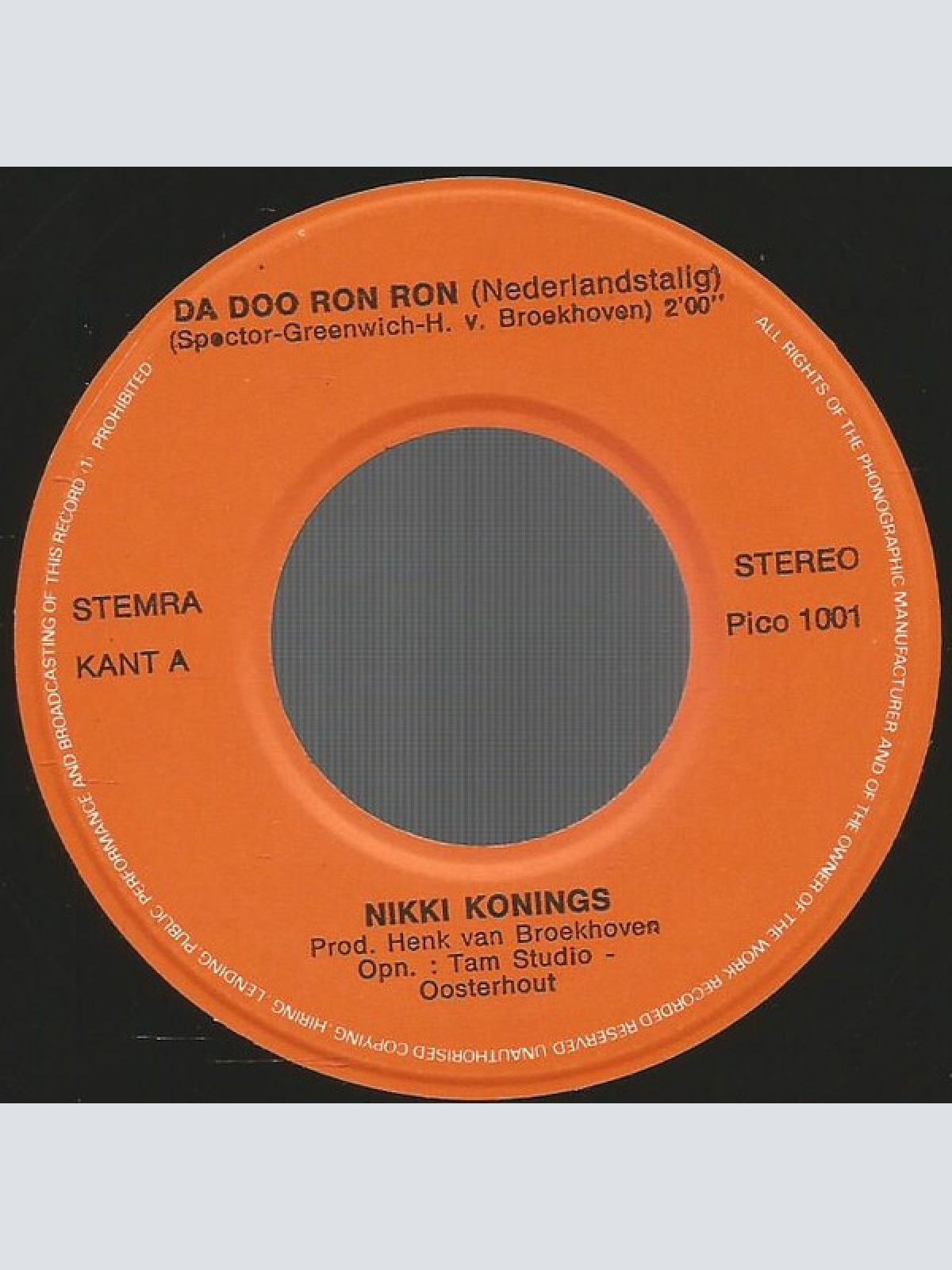 Vinyl / Nikki Konings - Da Doo Ron Ron (Dutch Version)