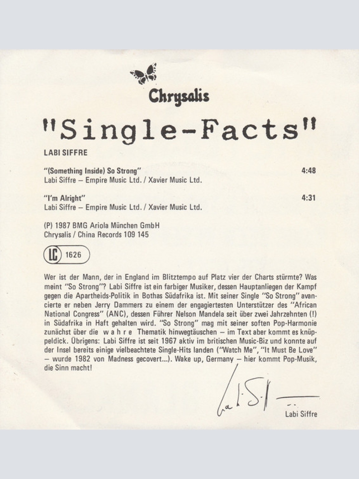 Vinyl / Labi Siffre - So Strong