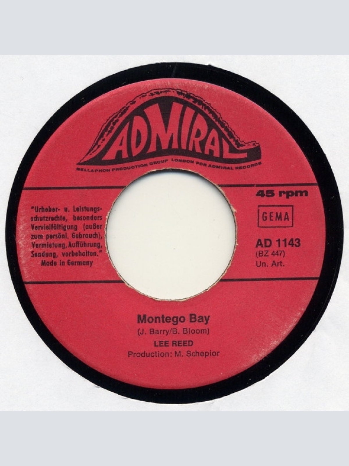 Vinyl / Lee Reed - Montego Bay / Sunshine Tomorrow