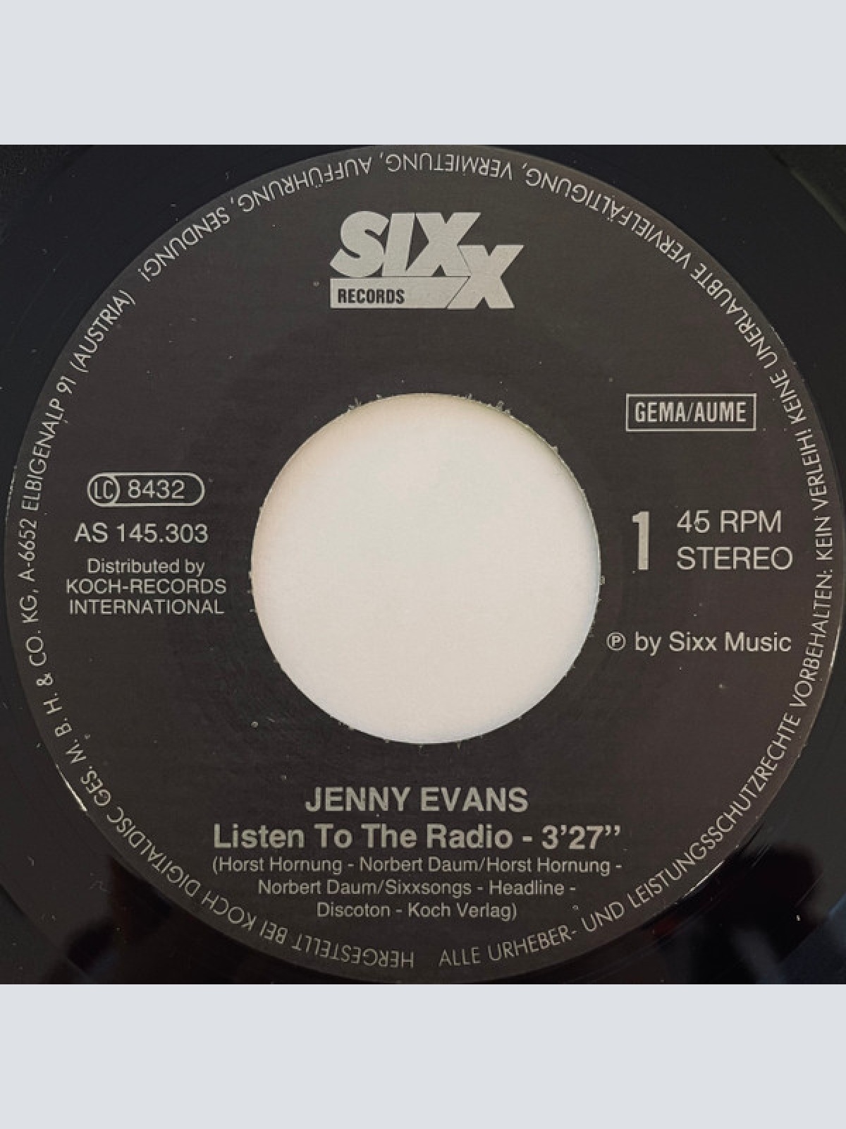 Vinyl / Jenny Evans (4) - Listen To The Radio