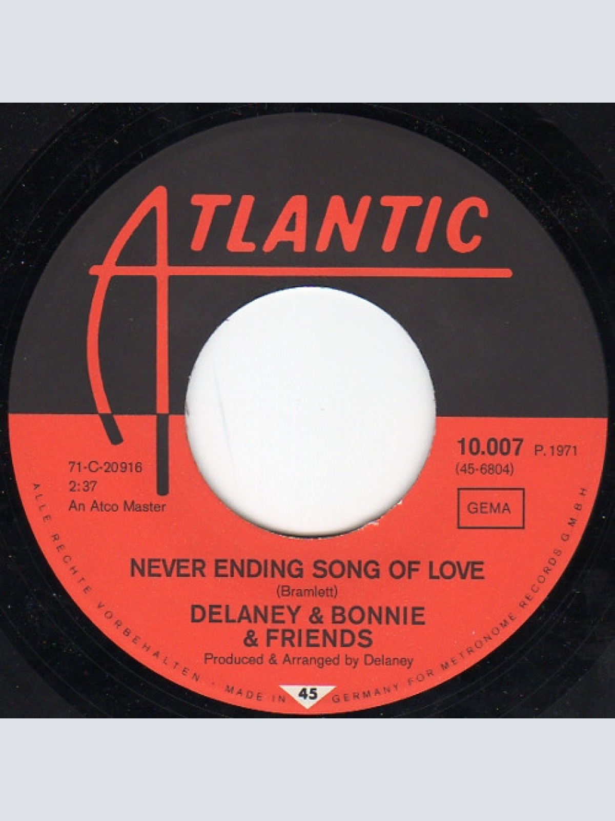 Vinyl / Delaney & Bonnie & Friends - Never Ending Song Of Love / Don't Deceive Me (Please Don't Go)