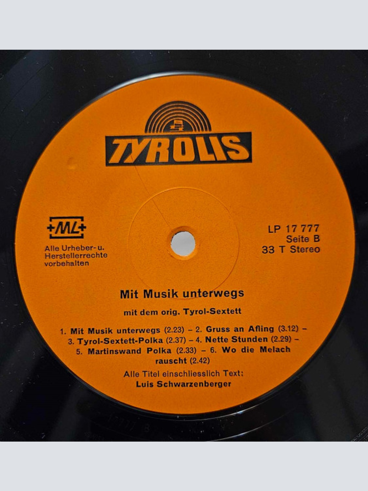 Vinyl / Tyrol Sextett - Mit Musik Unterwegs