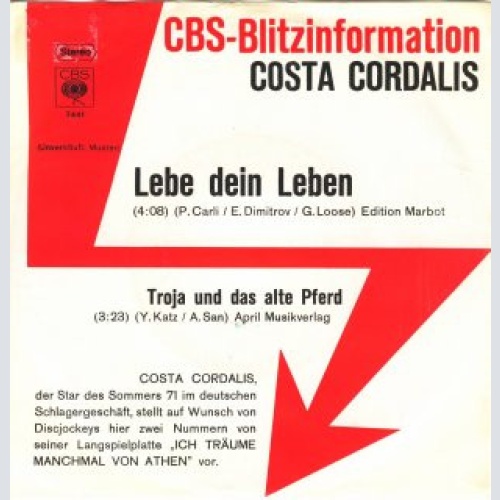 Vinyl / Costa Cordalis - Lebe Dein Leben