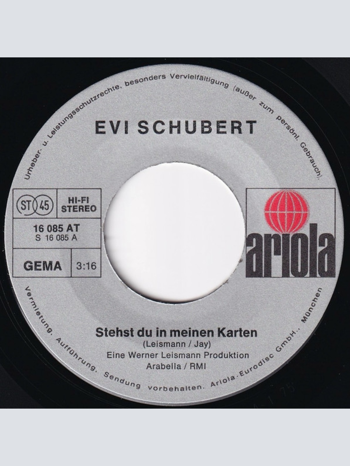 Vinyl / Evi Schubert* - Stehst Du In Meinen Karten