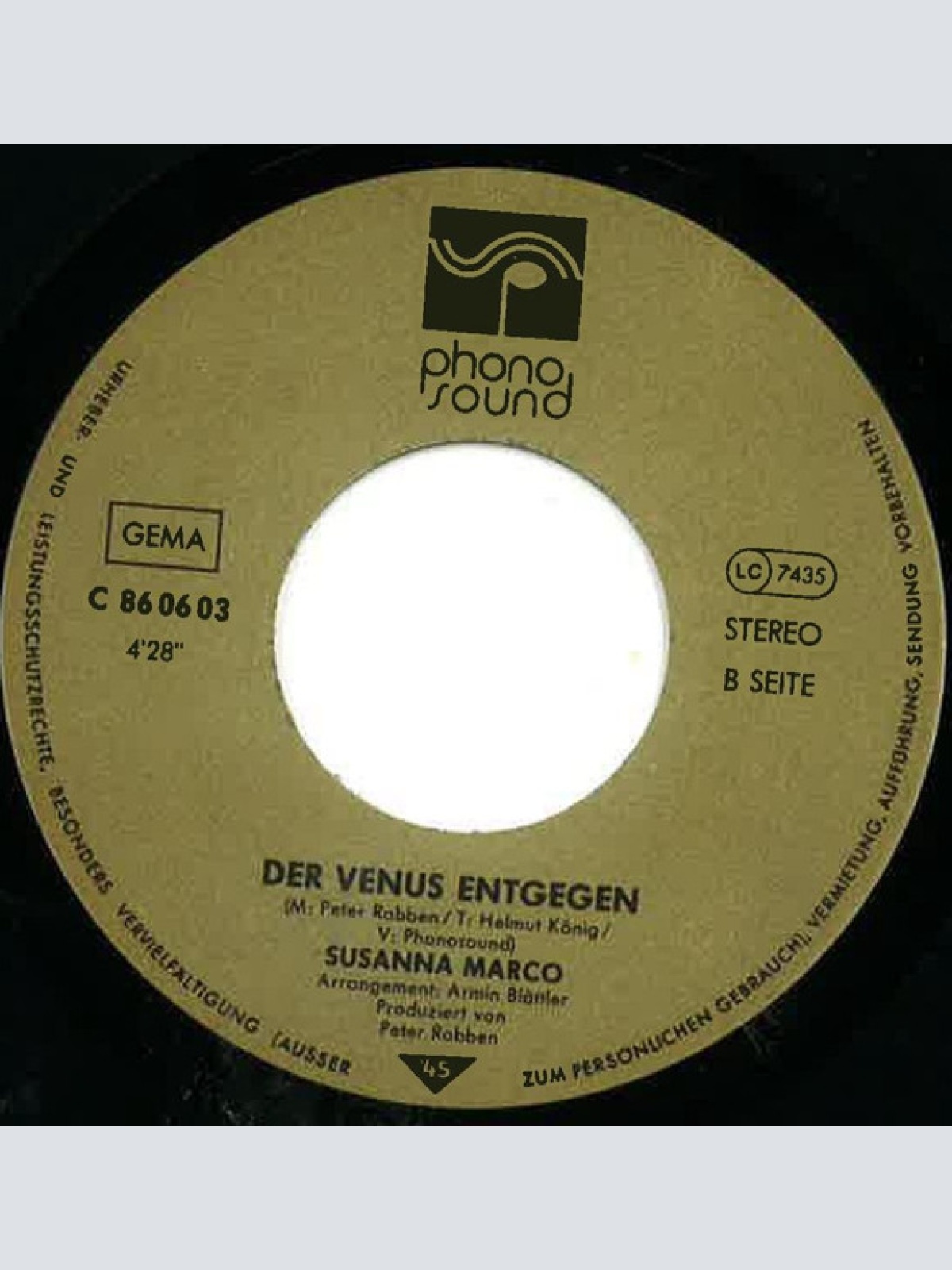 Vinyl / Susanna Marco - Der Venus Entgegen