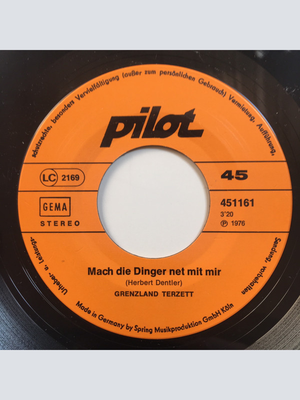 Vinyl / Grenzland Terzett - Mach Die Dinger Nit Mit Mir / Einer Heisst Immer Willi