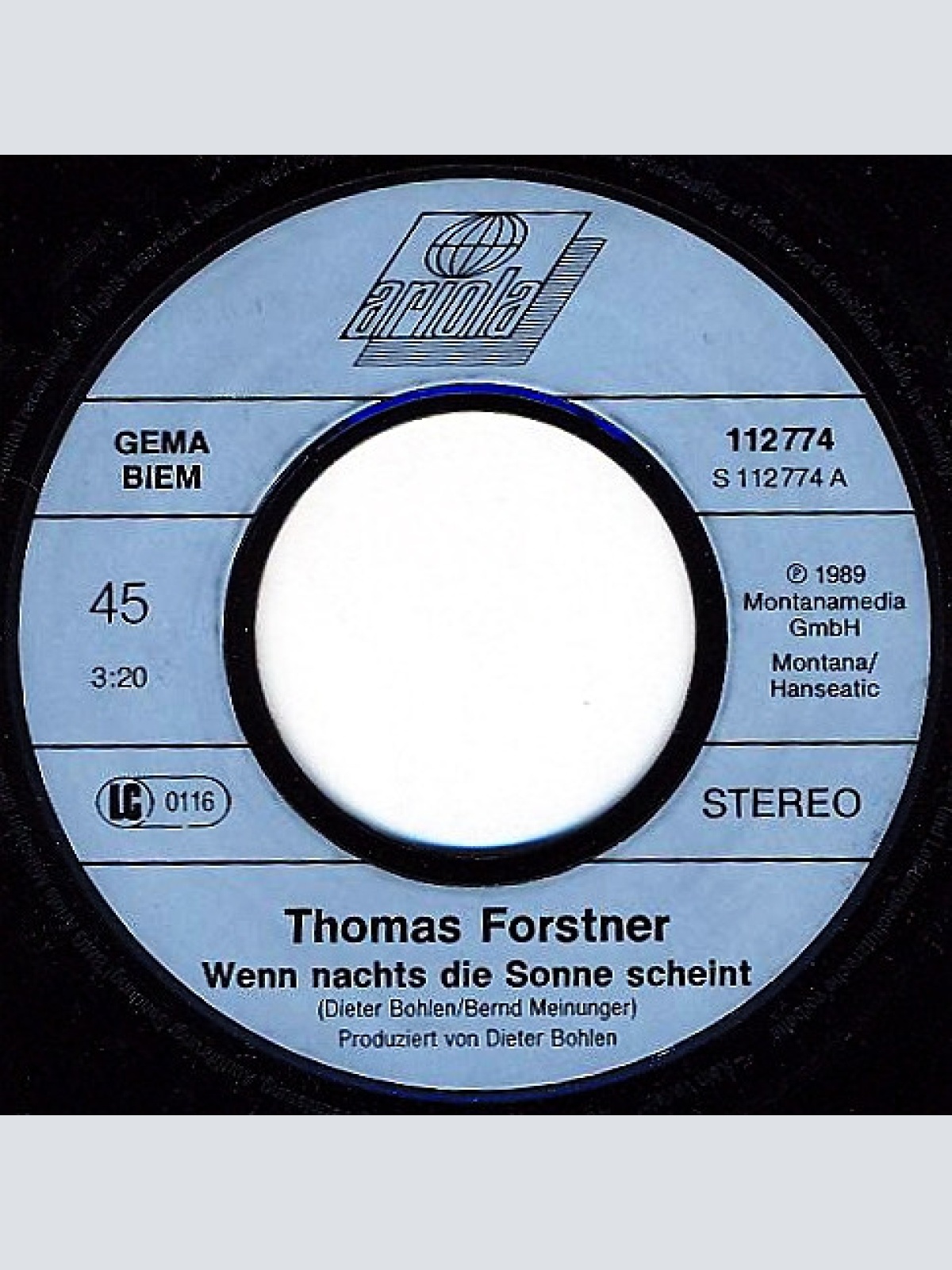 Vinyl / Thomas Forstner - Wenn Nachts Die Sonne Scheint