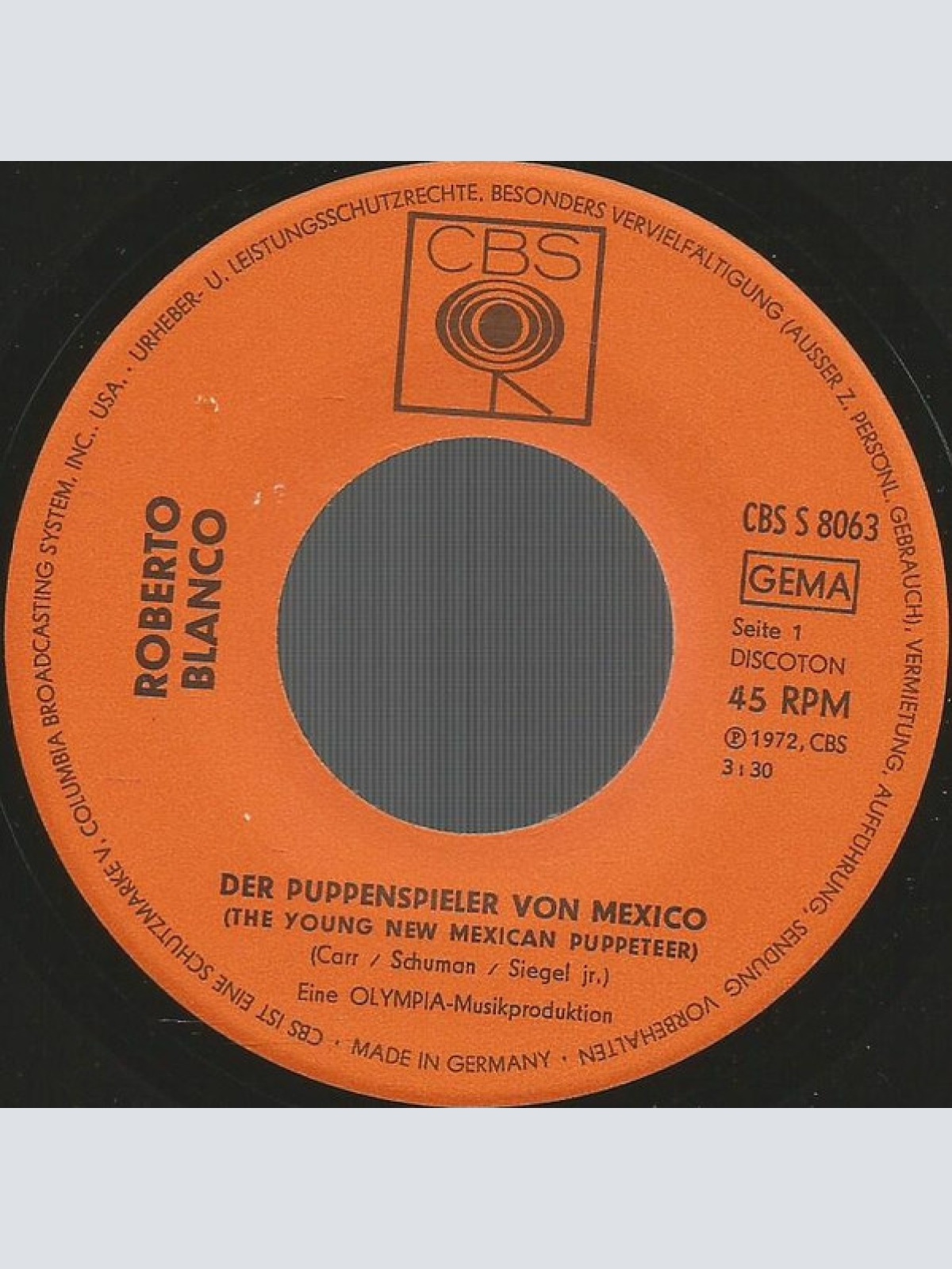 Vinyl / Roberto Blanco - Der Puppenspieler Von Mexico