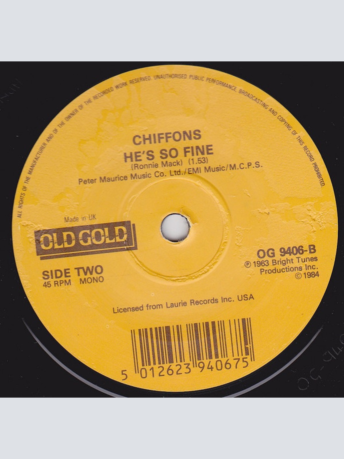 Vinyl / The Chiffons - Sweet Talking Guy / He's So Fine