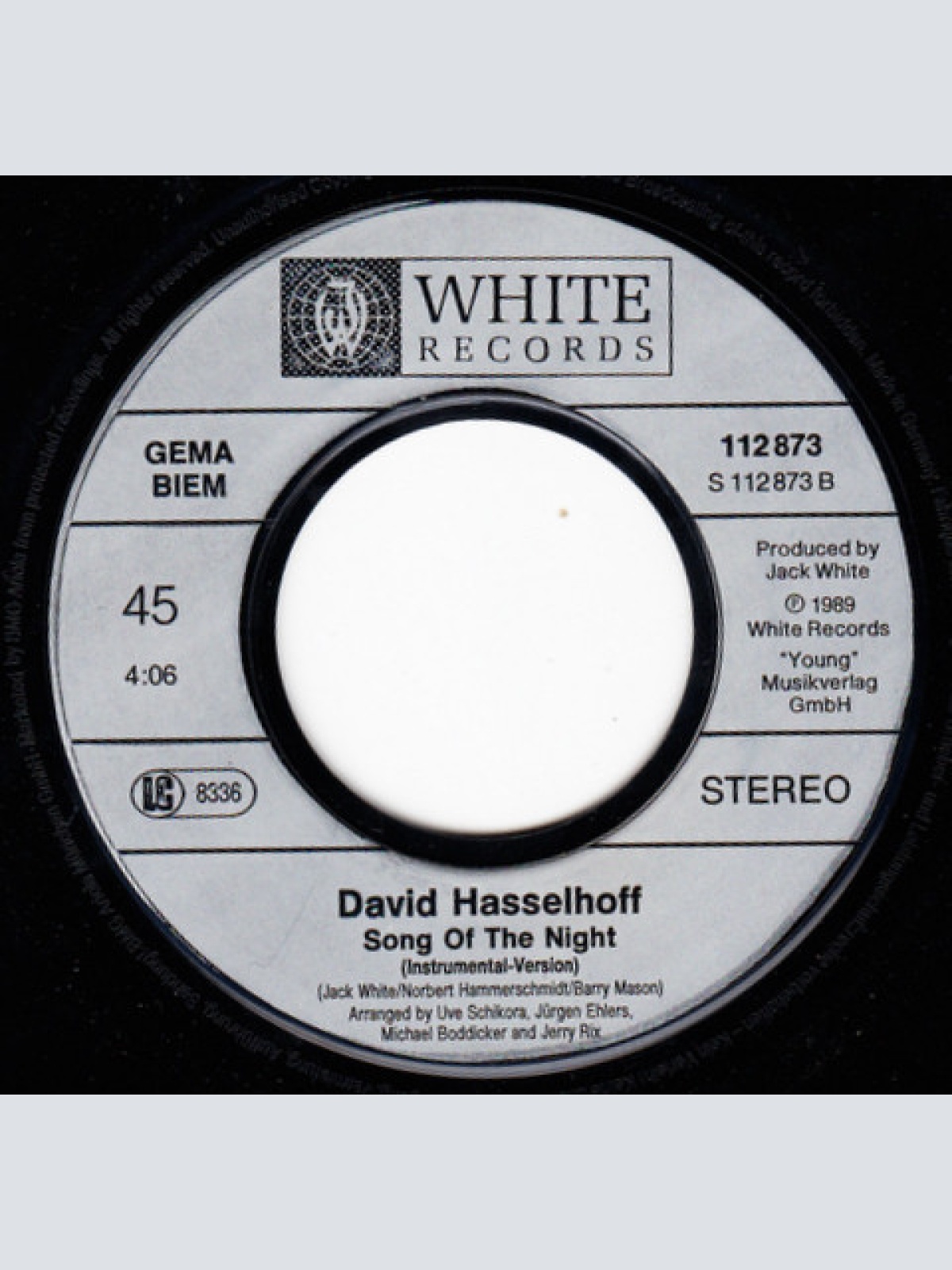 Vinyl / David Hasselhoff - Song Of The Night