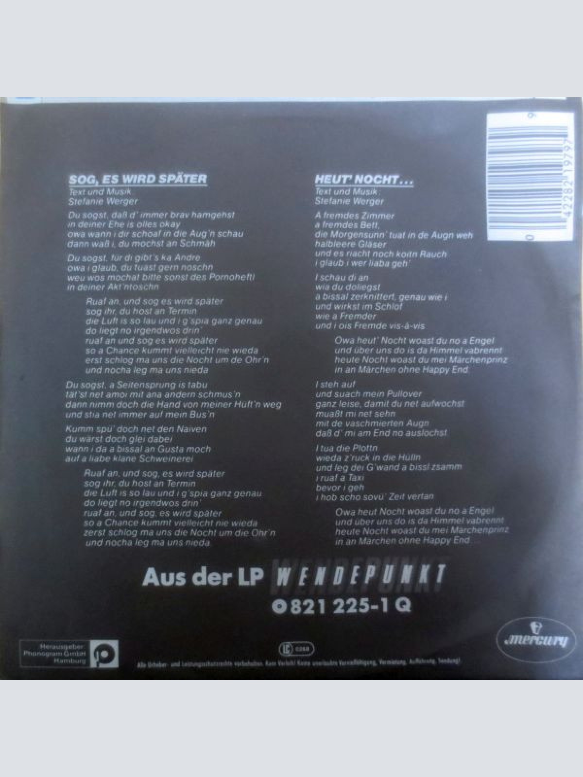 Vinyl / Stefanie Werger - Sag, Es Wird Später