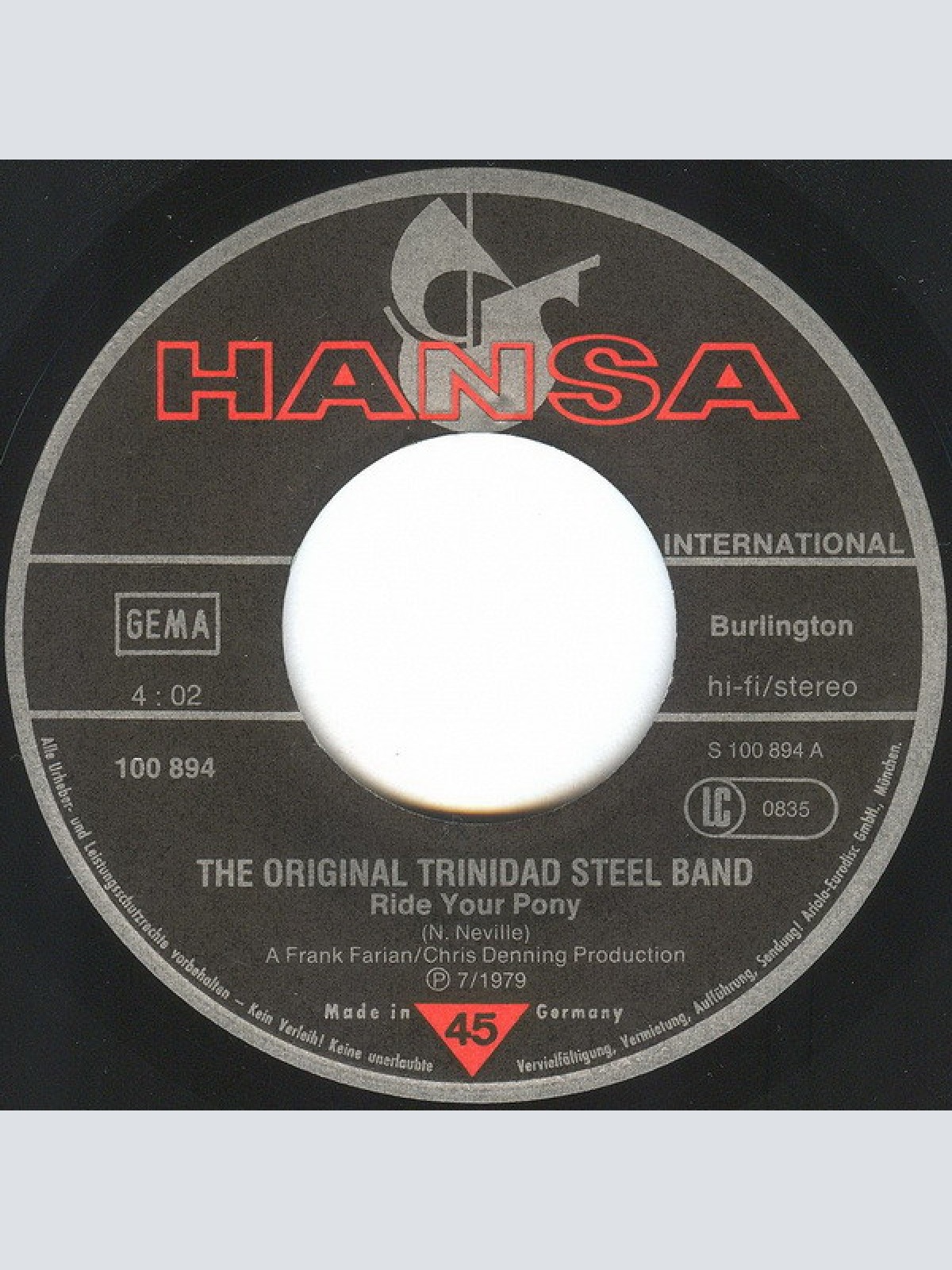 Vinyl / The Original Trinidad Steel Band (2) - Ride Your Pony