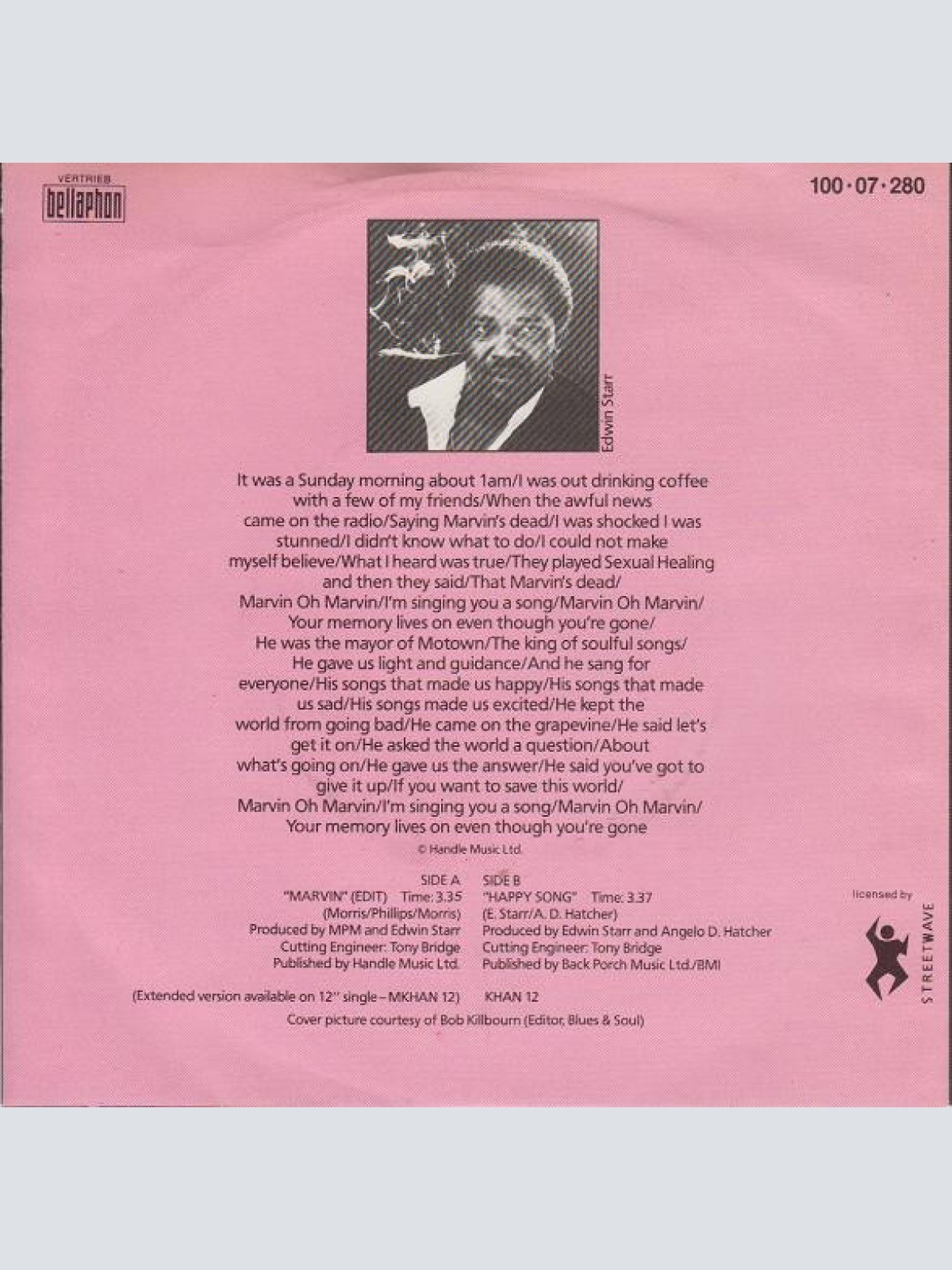 Vinyl / Edwin Starr - Marvin (From A Friend To A Friend)