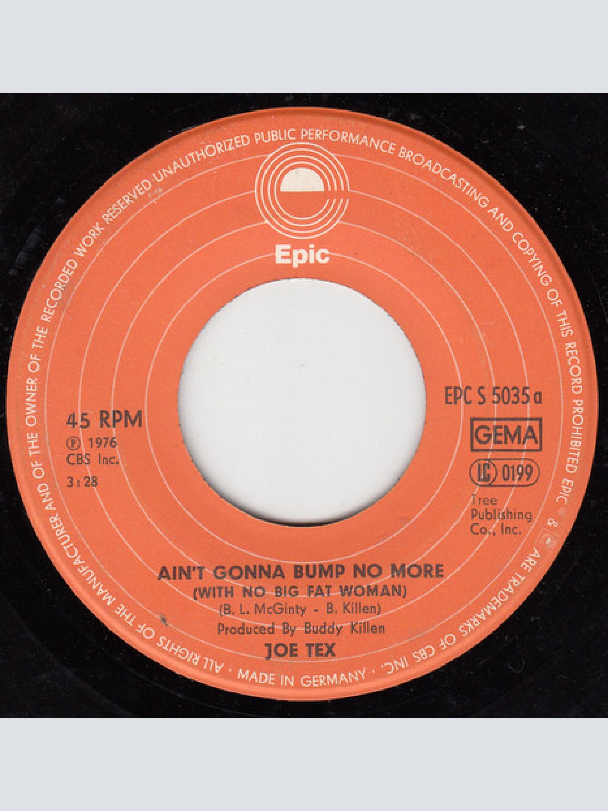 Vinyl / Joe Tex - Ain't Gonna Bump No More (With No Big Fat Woman)