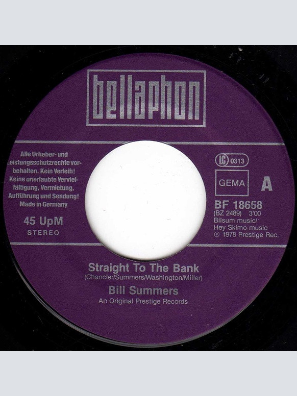 Vinyl / Bill Summers* - Straight To The Bank