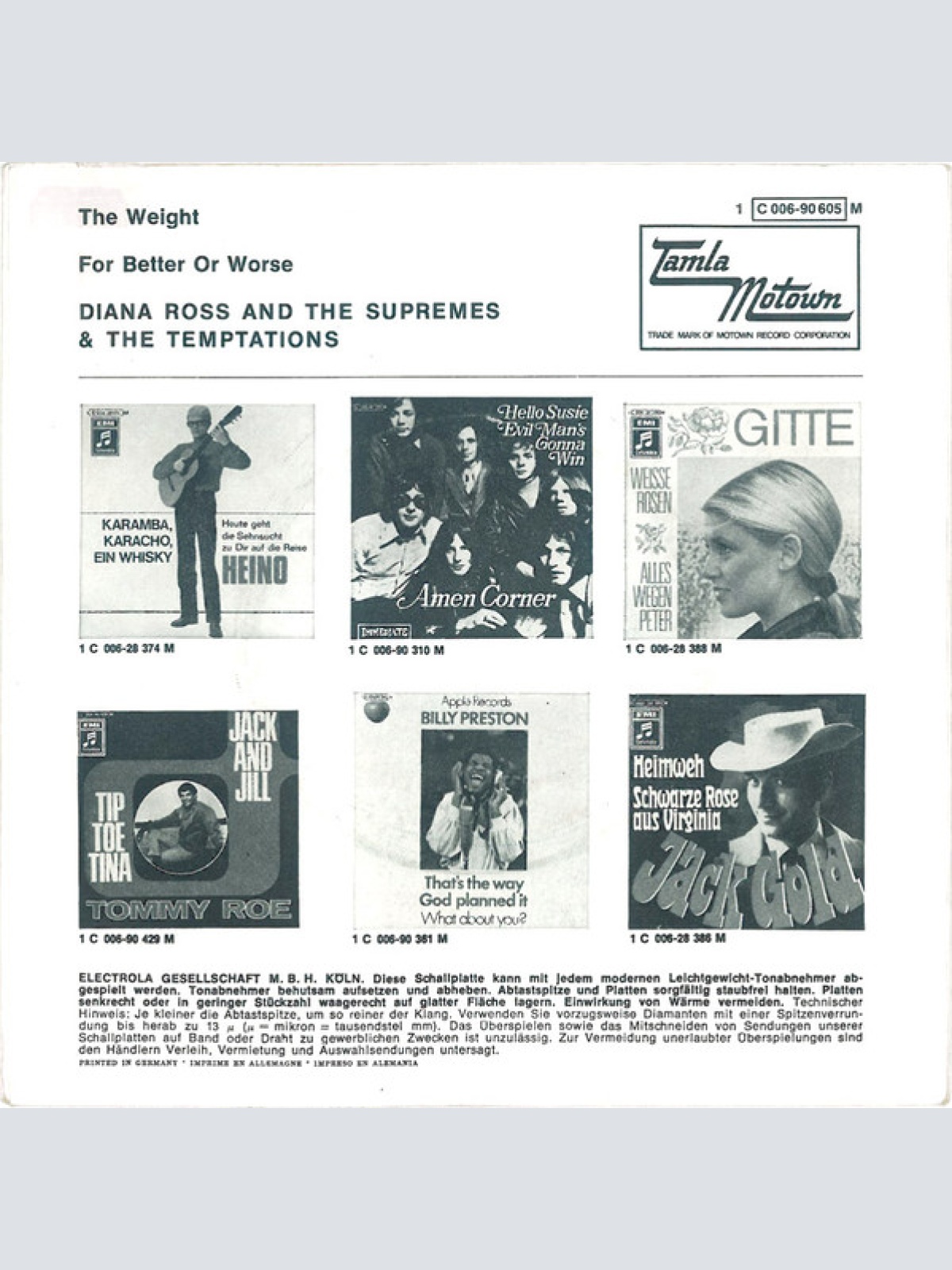 Vinyl / Diana Ross And The Supremes* & The Temptations - The Weight